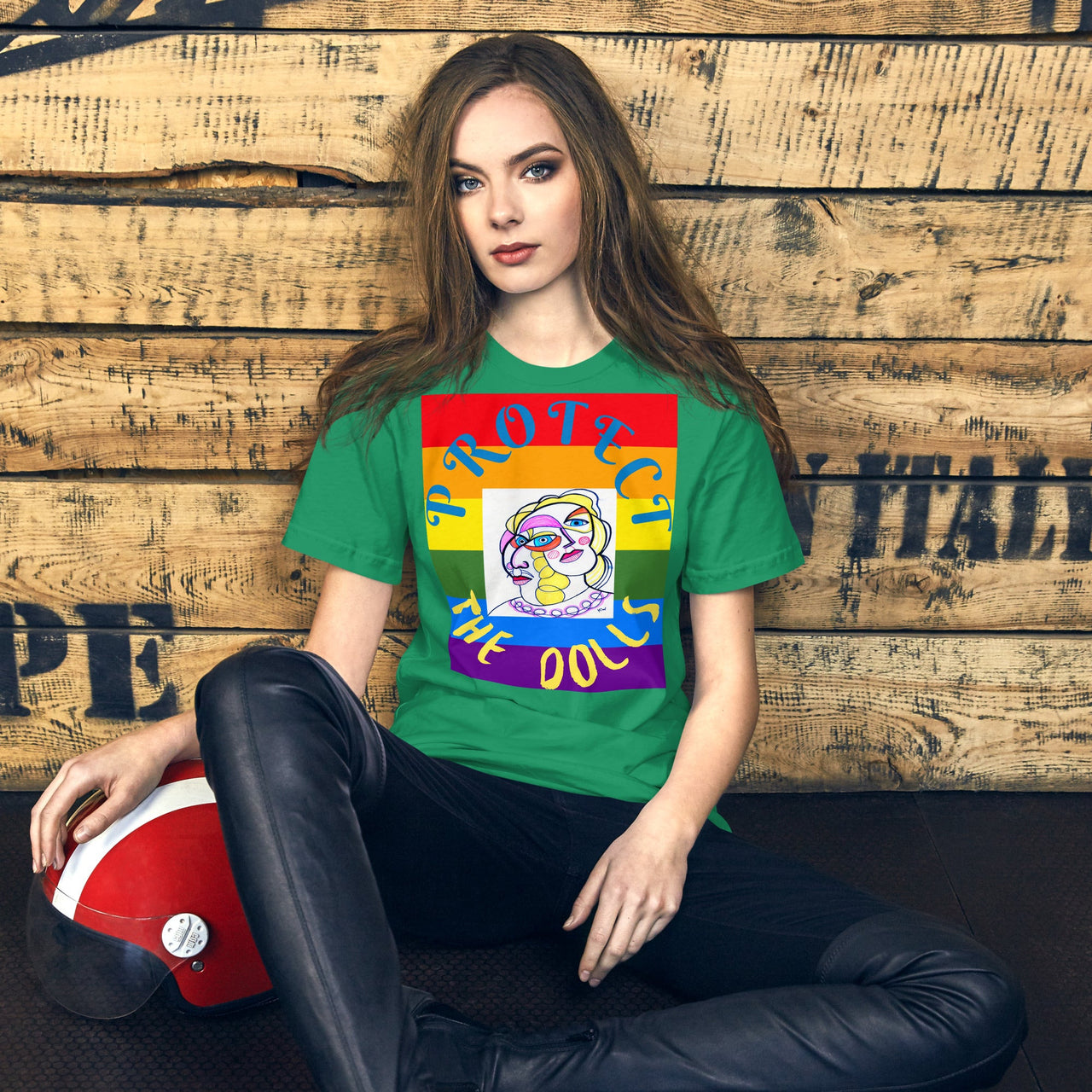 KW Gallery Wearable Art Tee 🏳️🌈 “Protect the Dolls” Pride Edition Tee A - Winter Sunshine Marketplace