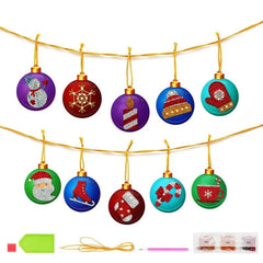 10pcs Christmas Ball DIY Diamond Paintings - Winter Sunshine Marketplace