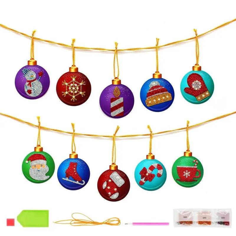 10pcs Christmas Ball DIY Diamond Paintings - Winter Sunshine Marketplace