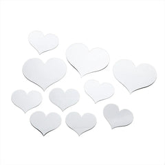 10pcs Love Heart Mirror Wall Stickers Acrylic Art Wall Decals Diy Artistic Craft Wall Ornament Room Mural Home Wedding Decor - Winter Sunshine Marketplace