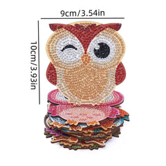 10Pcs Owl Coasters Diamond Painting - Winter Sunshine Marketplace