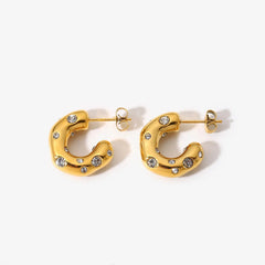 18K Gold Plated Hoop Earrings - Winter Sunshine Marketplace