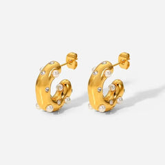 18K Gold Plated Hoop Earrings - Winter Sunshine Marketplace