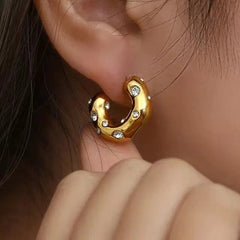 18K Gold Plated Hoop Earrings - Winter Sunshine Marketplace