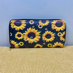 Wallet - Faux Leather - Raindrop Sunflower