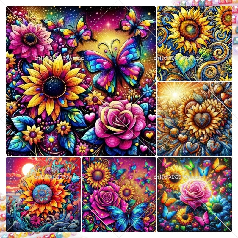 Roses & Sunflowers Diamond Paintings