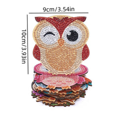 10Pcs Owl Coasters Diamond Painting