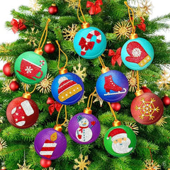 10pcs Christmas Ball DIY Diamond Paintings