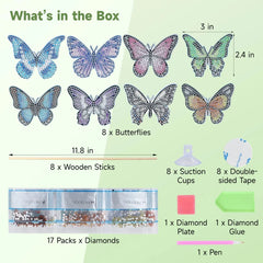 8Pcs Butterfly  Diamond Painting