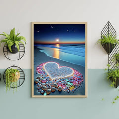 Heart in the Beach Diamond Painting