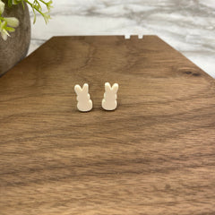 Acrylic Stud Earrings - Easter - Bunny - Cream - Winter Sunshine Marketplace