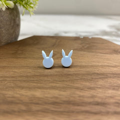 Acrylic Stud Earrings - Easter - Bunny Head - Blue - Winter Sunshine Marketplace