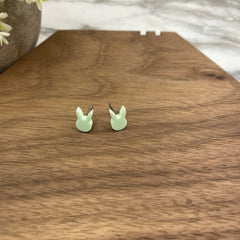 Acrylic Stud Earrings - Easter - Bunny Head - Light Green - Winter Sunshine Marketplace