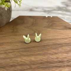 Acrylic Stud Earrings - Easter - Bunny Head - Yellow - Winter Sunshine Marketplace