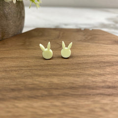 Acrylic Stud Earrings - Easter - Bunny Head - Yellow - Winter Sunshine Marketplace