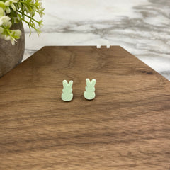 Acrylic Stud Earrings - Easter - Bunny - Light Green - Winter Sunshine Marketplace