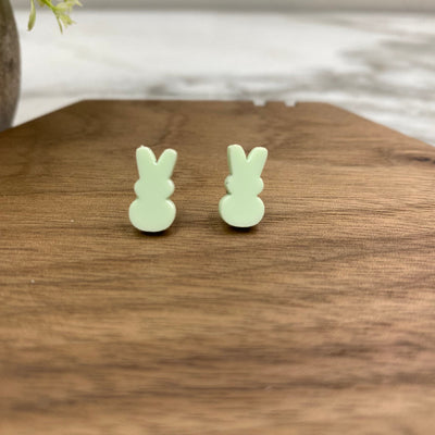 Acrylic Stud Earrings - Easter - Bunny - Light Green - Winter Sunshine Marketplace