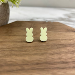 Acrylic Stud Earrings - Easter - Bunny - Yellow - Winter Sunshine Marketplace