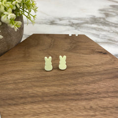 Acrylic Stud Earrings - Easter - Bunny - Yellow - Winter Sunshine Marketplace