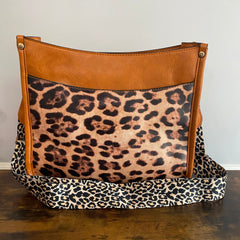 Aubree Crossbody Purse - Camel & Animal Print - Winter Sunshine Marketplace