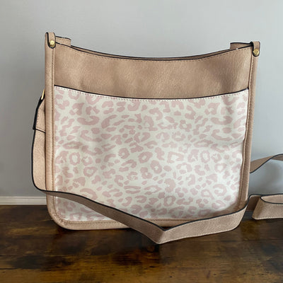 Aubree Crossbody Purse - Pink Sand & Pink Leopard - Winter Sunshine Marketplace