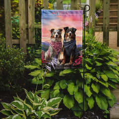 Australian Shepherd Two Hearts Garden Flag - Winter Sunshine Marketplace