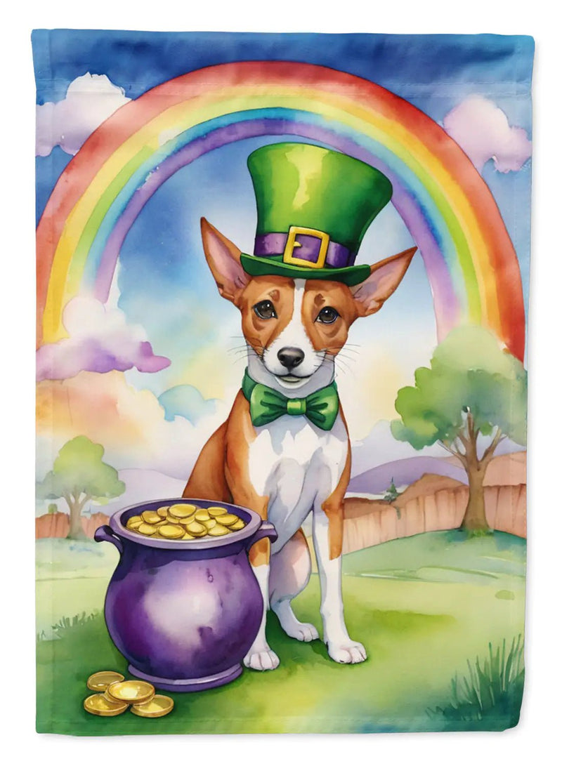 Basenji St Patrick's Day Garden Flag - Winter Sunshine Marketplace