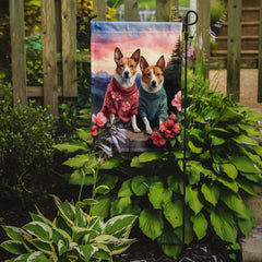 Basenji Two Hearts Garden Flag - Winter Sunshine Marketplace