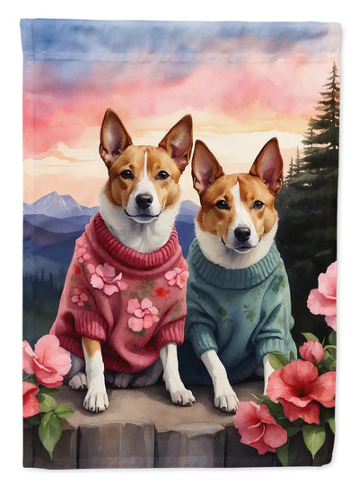 Basenji Two Hearts Garden Flag - Winter Sunshine Marketplace