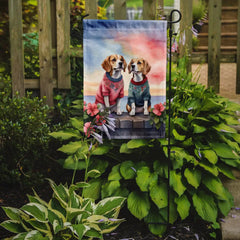 Beagle Two Hearts Garden Flag - Winter Sunshine Marketplace