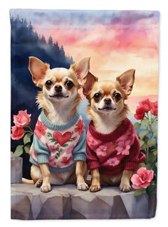 Chihuahua Two Hearts Garden Flag - Winter Sunshine Marketplace