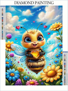 Cute Bee With Flower Diamond Painting - Winter Sunshine Marketplace