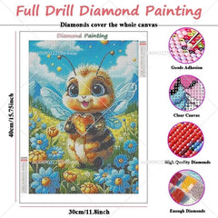 Cute Bee With Flower Diamond Painting - Winter Sunshine Marketplace