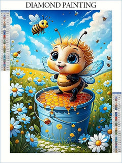 Cute Bee With Flower Diamond Painting - Winter Sunshine Marketplace