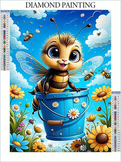 Cute Bee With Flower Diamond Painting - Winter Sunshine Marketplace