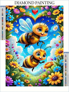 Cute Bee With Flower Diamond Painting - Winter Sunshine Marketplace