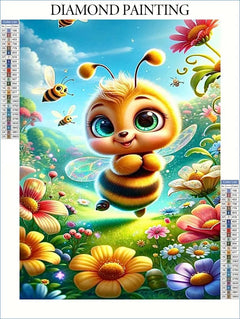 Cute Bee With Flower Diamond Painting - Winter Sunshine Marketplace