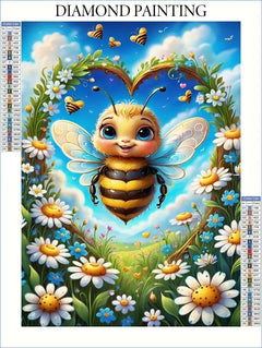 Cute Bee With Flower Diamond Painting - Winter Sunshine Marketplace