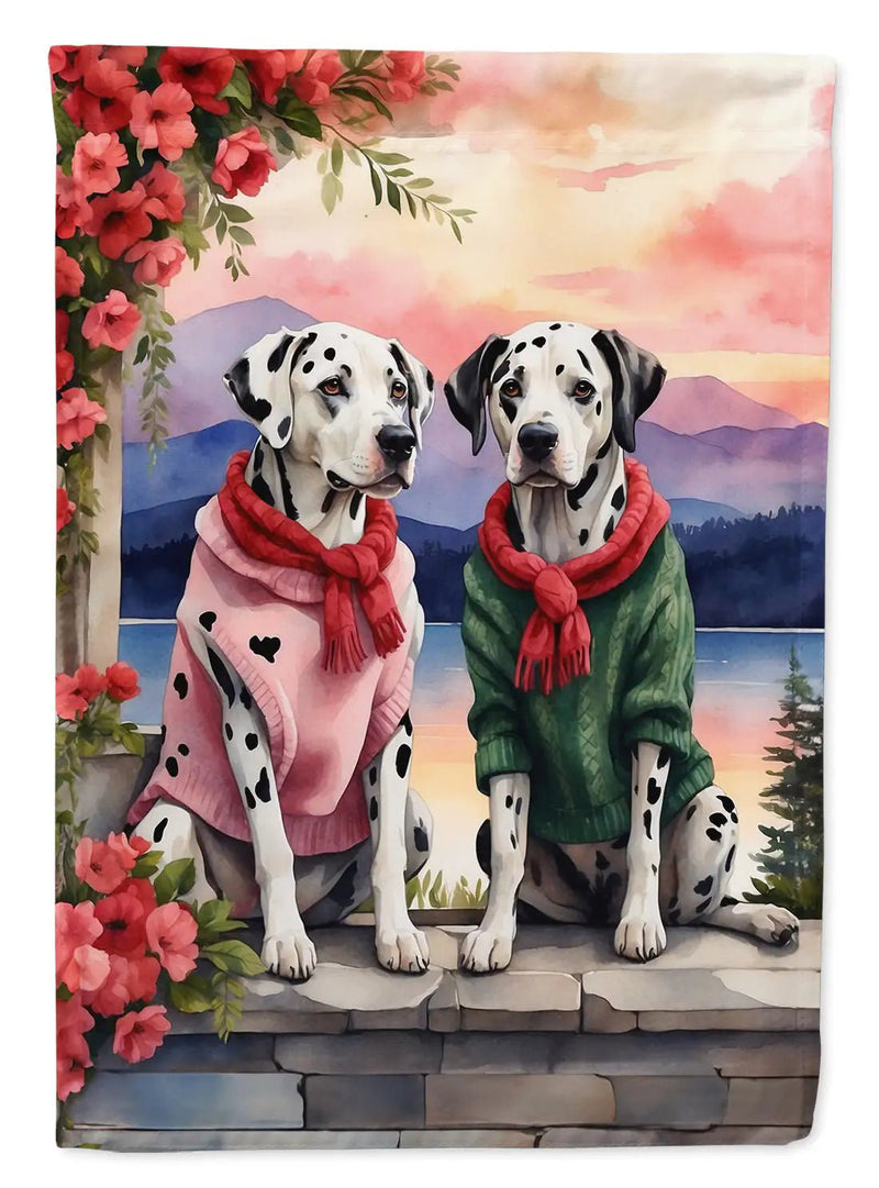 Dalmatian Two Hearts Garden Flag - Winter Sunshine Marketplace