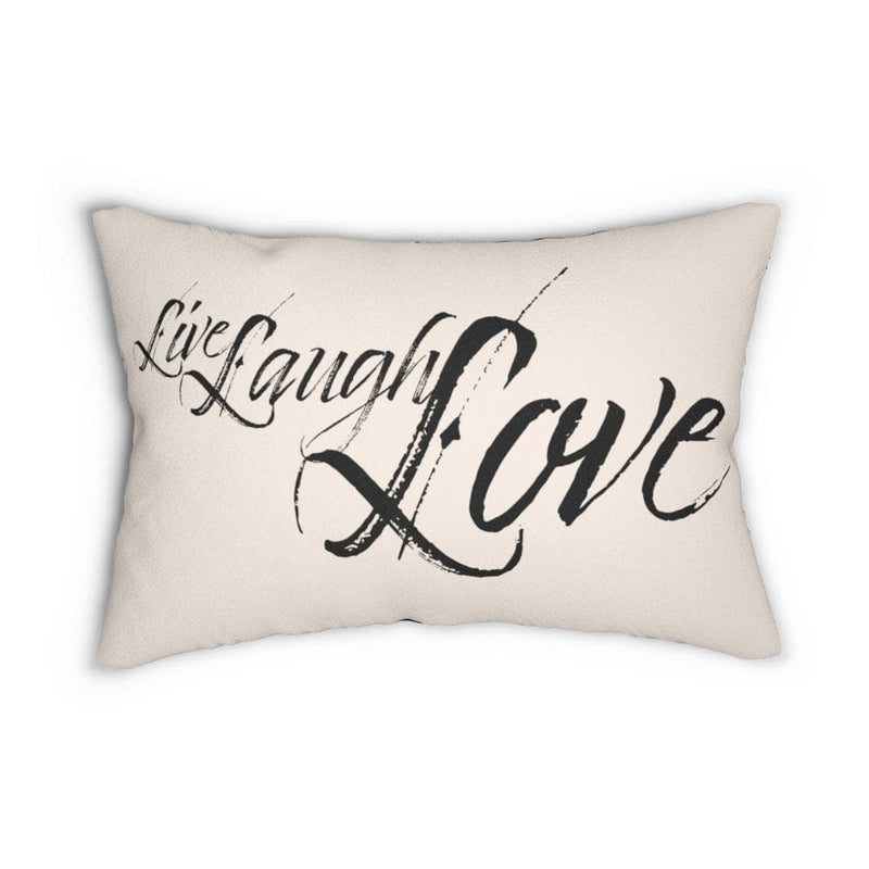 Decorative Lumbar Throw Pillow, Live Laugh Love - Beige - Winter Sunshine Marketplace