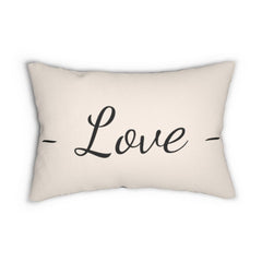 Decorative Lumbar Throw Pillow, Love - Beige - Winter Sunshine Marketplace