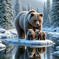 Diamond Painting Bear Family - Winter Sunshine Marketplace