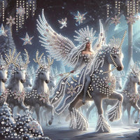 Diamond Painting Fairy Tale Snow Queen with Unicorns - Winter Sunshine Marketplace