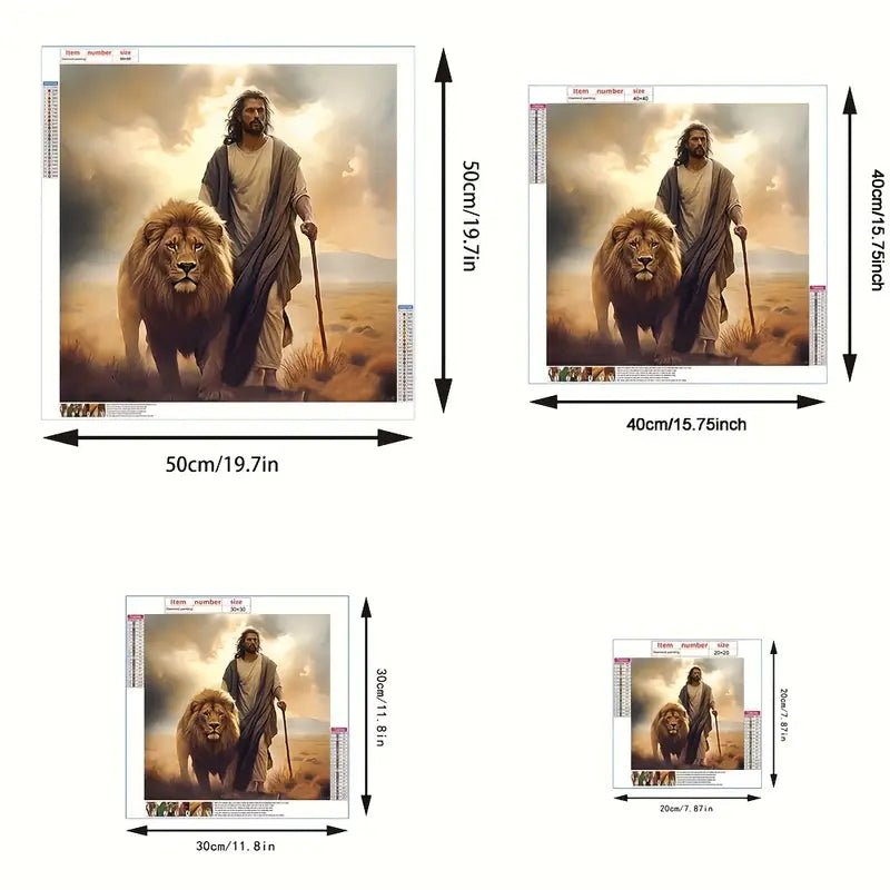 Diamond Painting Jesus with Lion - Winter Sunshine Marketplace