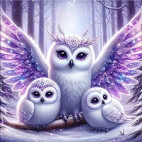 Diamond Painting Owl Family - Winter Sunshine Marketplace
