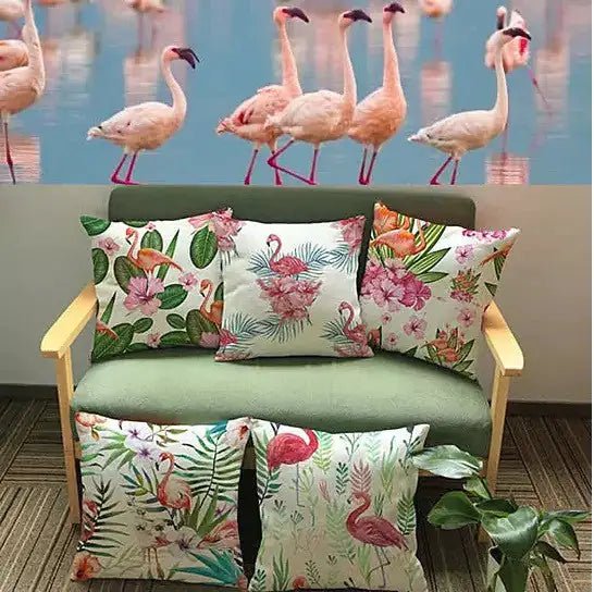 Fabulous Flamingos Cushion Covers - Winter Sunshine Marketplace