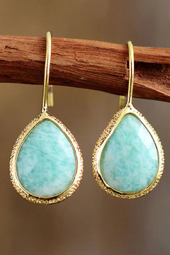 Handmade Natural Stone Teardrop Earrings - Winter Sunshine Marketplace