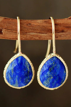 Handmade Natural Stone Teardrop Earrings - Winter Sunshine Marketplace