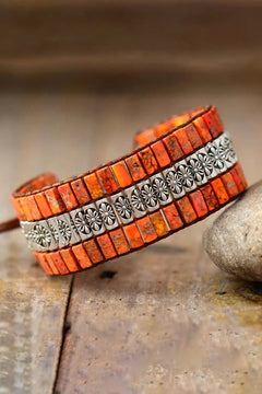 Handmade Triple Layer Natural Stone Bracelet - Winter Sunshine Marketplace