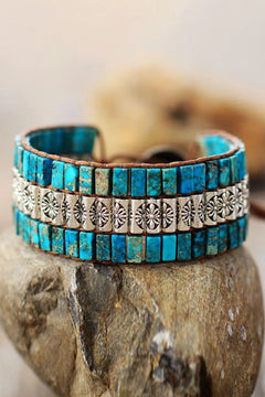 Handmade Triple Layer Natural Stone Bracelet - Winter Sunshine Marketplace